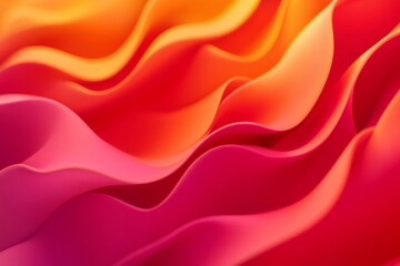 Wall Mural - smooth, undulating waves create a vibrant abstract background, transitioning seamlessly from fiery o