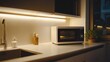 © apichat - Modern Kitchen with Microwave and Soft Lighting
