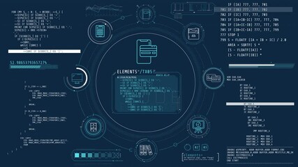 Wall Mural - animated infographics about accountancy and programming.