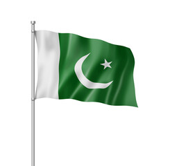 Wall Mural - Pakistani flag isolated on white