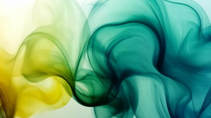 Wall Mural - abstract teal green flowing waves swirling design background texture
