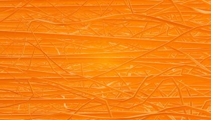 Abstract 3D render of orange hairs pattern.