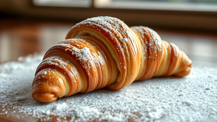 croissant on a table