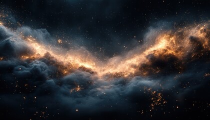 Wall Mural - Ethereal Cosmic Dust Textures in Dark Ambient Atmosphere of the Universe and Galaxy