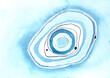 © Westend61 - Abstract blue watercolor painting with concentric circles