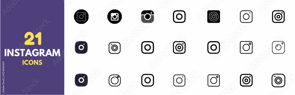 Camera icon social media sign icon Instagram logo Camera symbol vector ...