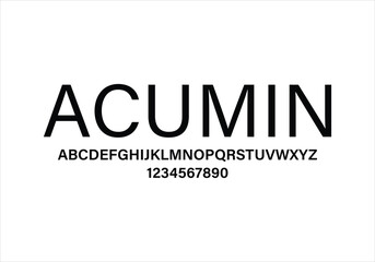 Wall Mural - Acumin font for logo and headline. Isolated vector typeset