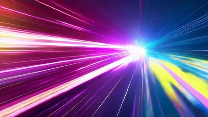 Poster - Abstract Speed Light Rays Neon Colors Futuristic Background