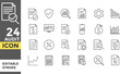 © Sultana Design - Audit Editable line stroke icon set. Perfect for financial presentations. Accounting icons collection. Check and audit symbol. Quality control icon sign