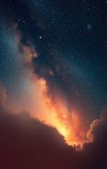 Wall Mural - Night Sky Milky Way Galaxy Clouds Starscape