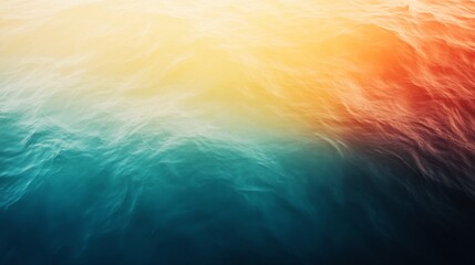 Leinwandbilder - Soft, blended hues of blue, orange, and yellow create an abstract background reminiscent of ocean waves, providing ample space for creative text and design elements