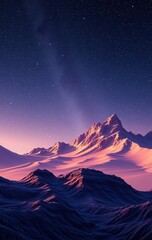Wall Mural - majestic mountain range under starlit night sky