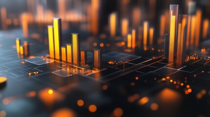 Poster - Abstract Data Visualization with Orange and Black Elements