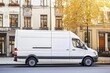 © Dmitrii - Delivery van parked on a city street with autumn foliage in the background
