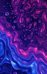 Wall Mural - Abstract Cosmic Fluid Art Bubbles Swirling Galaxy