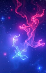 Wall Mural - Cosmic Nebula Swirls Pink Blue Stellar Dust