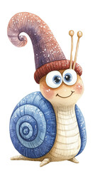Wall Mural - Cute snail, isolated. Watercolor illustration for children 