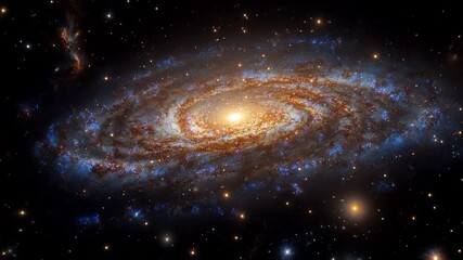 explore the wonders of a vibrant spiral galaxy filled with stars, cosmic dust, and bright centers of