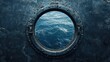 © Ruslan Gilmanshin - Ship porthole window frame with view of deep blue ocean waves. Vintage nautical detail showing dramatic seascape through round metal window, capturing maritime atmosphere