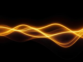 horizontal yellow light wave in the dark background