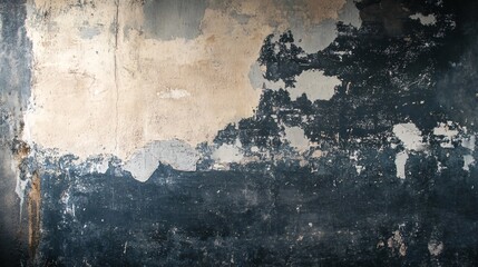 Poster - Grunge concrete wall showing signs of age and decaying paint