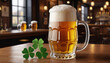 © Vladimir - Beer with clover foam in a cozy pub setting with warm lights