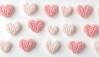 Sticker - A pink Valentine's Day background with heart-shaped paper cutouts