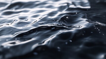 Aufkleber - Dark blue water surface with small waves reflecting light