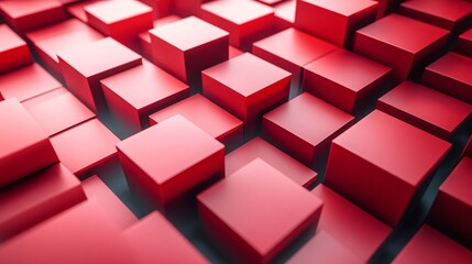 Aufkleber - Red cubes creating an abstract modern background