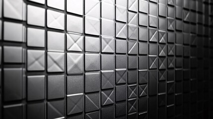 Poster - Metallic squares forming textured background with x pattern