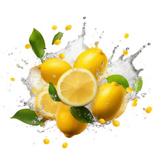 Wall Mural - lemon splash isolated.