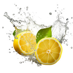 Wall Mural - lemon splash isolated.