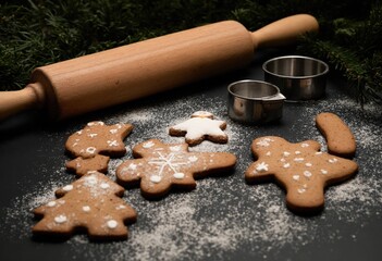 Wall Mural - christmas gingerbread cookies