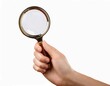 © Poetra RH - hand holding magnifying glass isolated on white background with clipping path