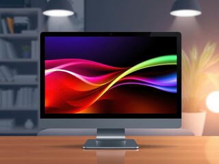 Wall Mural - computer screen with vibrant colors and sleek design, electronic, monitor, display