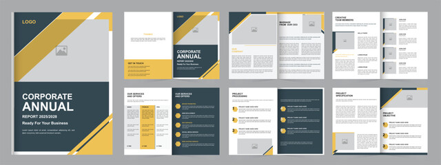 Wall Mural - Unique Professional Annual Report Design Template, for Annual Report, Business Report, Financial Report or Multipurpose Brochure