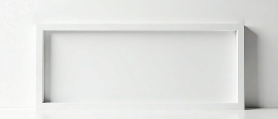 Wall Mural - White Horizontal Frame, Minimalist, Copy Space, AI Photo, Background