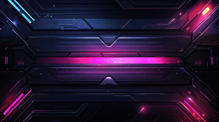 Wall Mural - futuristic abstract tech background with dark neon elements for digital design and innovation concep
