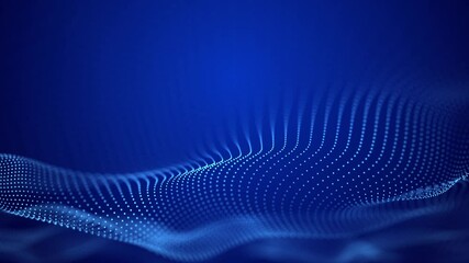 Fototapete - Network connection structure. Futuristic abstract mesh. Wave with the connection of points and lines. Big data. 3D rendering.