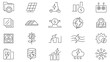 © RI Rafiq - Power Purchase Agreement line icon set. tube, roof, call, broadcasting, glass, note, engage, haircut, chemical, trade, electricity supply. customizable line icon set. UI thin line icon pack.