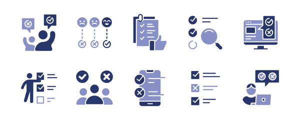 Aufkleber - simple survey questionnaire checklist icon set business feedback multiple option solution task evaluation signs vector illustration for web and app