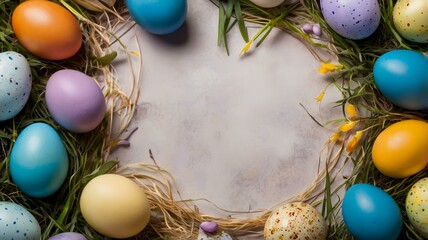 easter decoration background with copy space for business, greeting card, banner, flyer