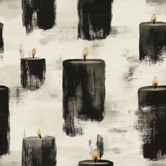 Canvas Print - Abstract Candle on Blocks Pattern Background