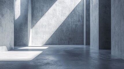 Aufkleber - Sunlight illuminating empty concrete industrial building interior