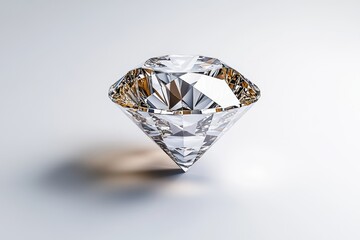 Aufkleber - A geometric representation of a diamond in a simple isometric view, with a focus on symmetry and clean design