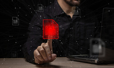 Wall Mural - closing access to information in the shared database. access limitation. blocking a resource on the 
