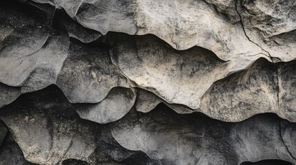 Poster - Eroded rock formations creating a wavy texture in nature's design