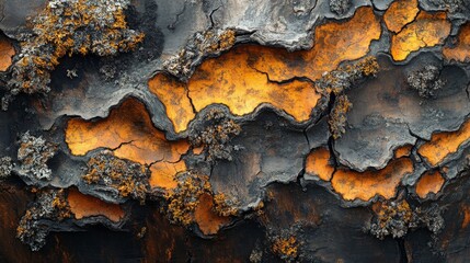 Wall Mural - Abstract Texture Of Burnt Orange And Black Bark