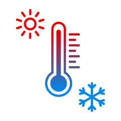 Wall Mural - thermometer with sun and snowflake icon