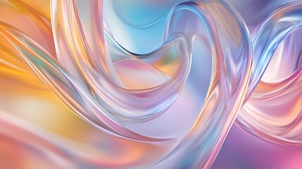 Wall Mural - colorful translucent waves create a mesmerizing abstract background with soft gradients and flowing 